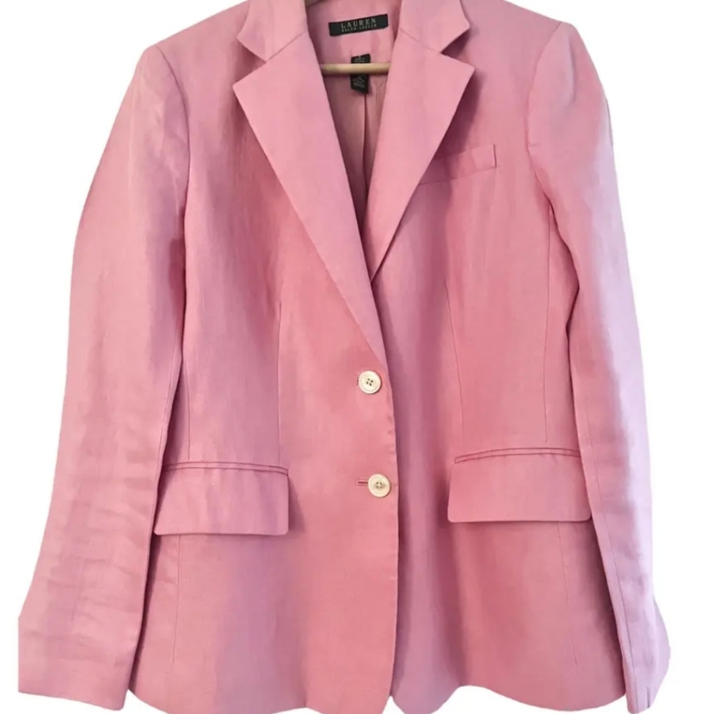 Ralph Lauren Light Pink Linen Blazer 8P